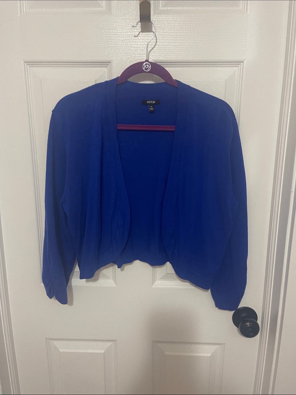 Apt. 9 Women's Cobalt Blue Draped Open-Front Cardigan